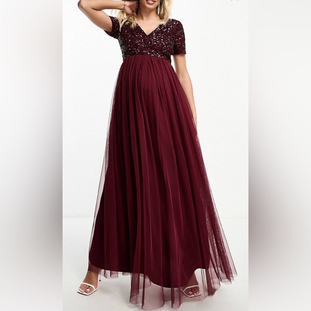 Elegant maternity maxi size 4 sequins